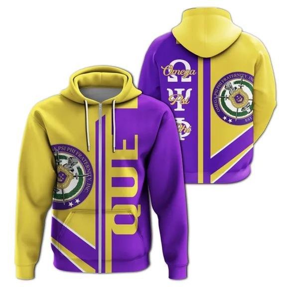 Fraternity Hoodie – Omega Psi Phi Opp Half Concept Zip Hoodie