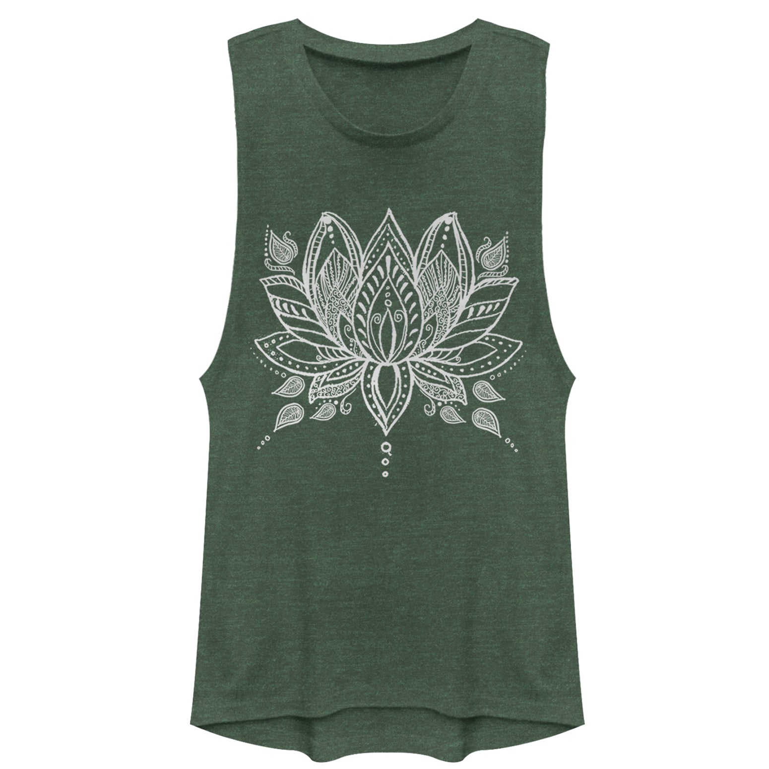 Chin Up Junior’S Henna Lotus Flower  Festival Muscle Tee