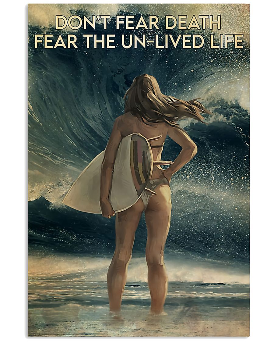 Surfing Fear The Un-Lived Life Vertical Canvas And Poster | Wall Decor Visual Art