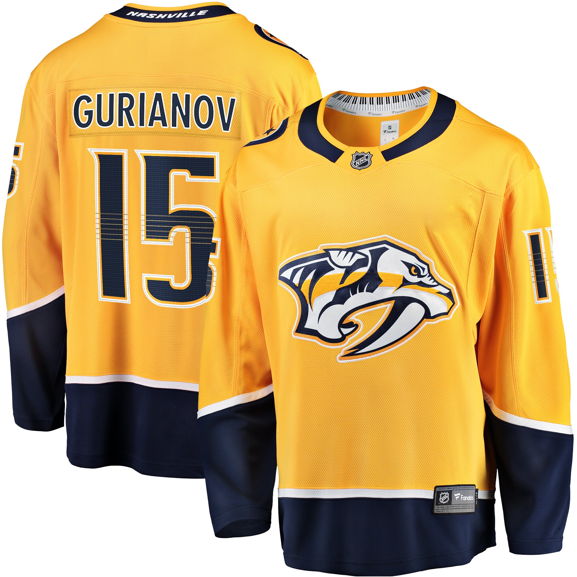 Men's Nashville Predators Denis Gurianov Gold Home Breakaway Jersey