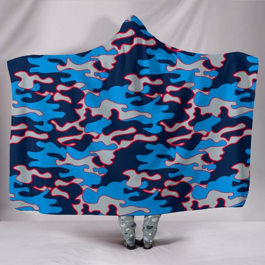 Tennessee Titans Inspired Hoodie Blanket Camo Snuggie Wrap Blanket Throw Gift Pro Football