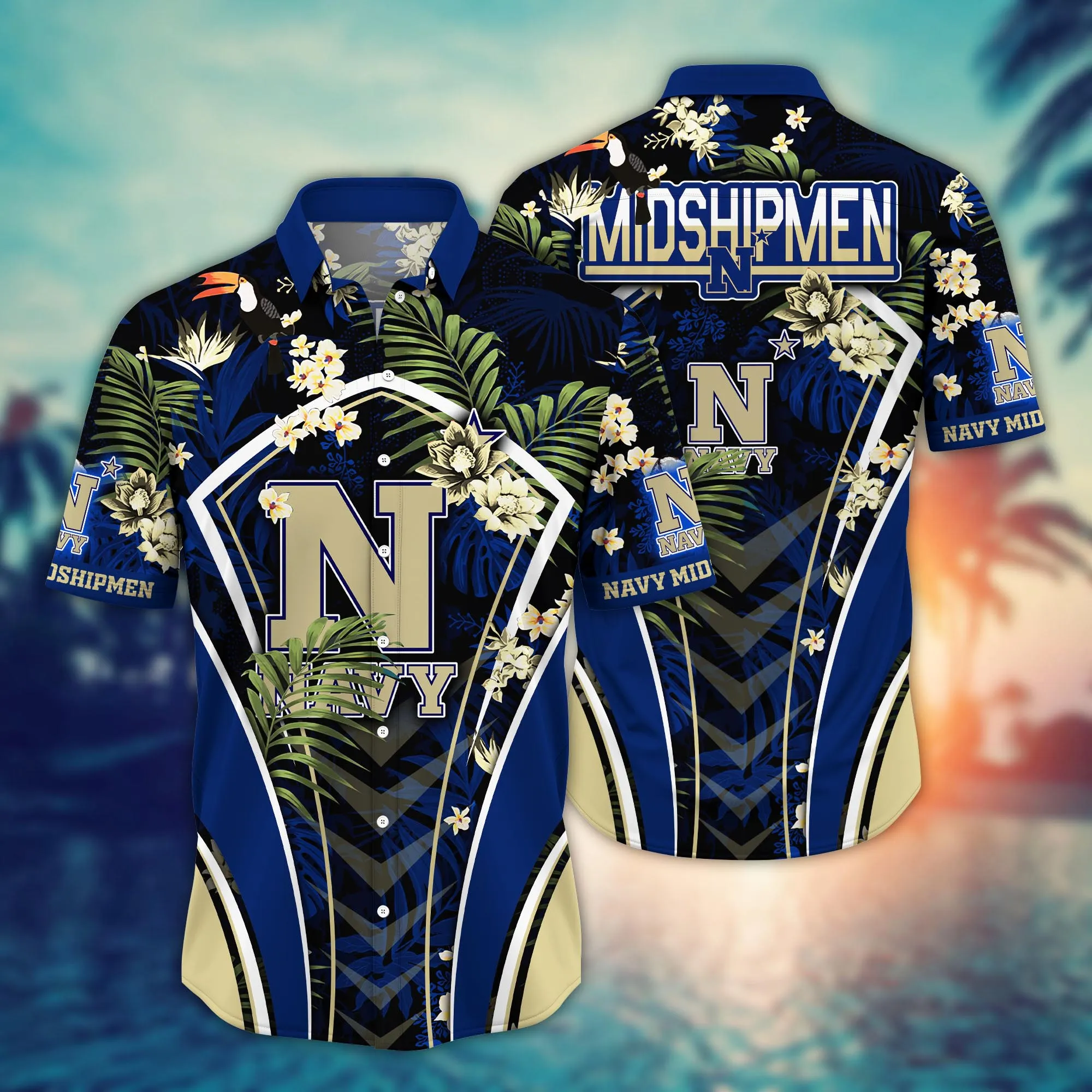 Navy Midshipmen NCCA Hawaiian Shirt Air Conditioning Aloha Shirt