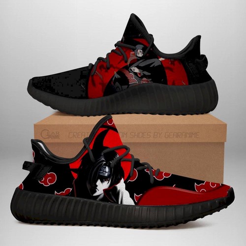 Best Itachi Yeezy Shoes Akatsuki Clan Naruto Anime Sneakers Fan Gift