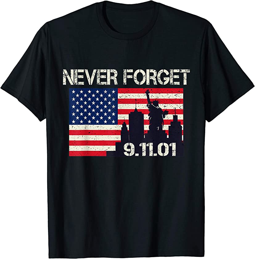 Vintage Never forget patriotic 911 for men American Flag T-Shirt