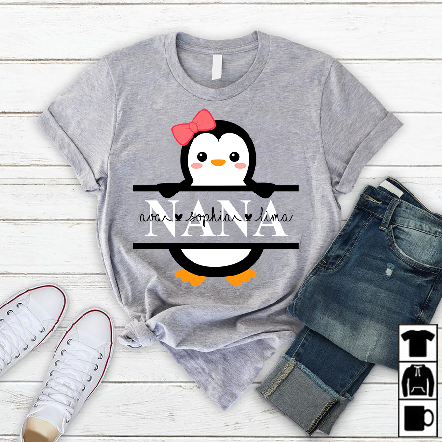 Nana – Penguin, Family Customize Personalized T-Shirt, Hoodie Adult, Kid, Unisex