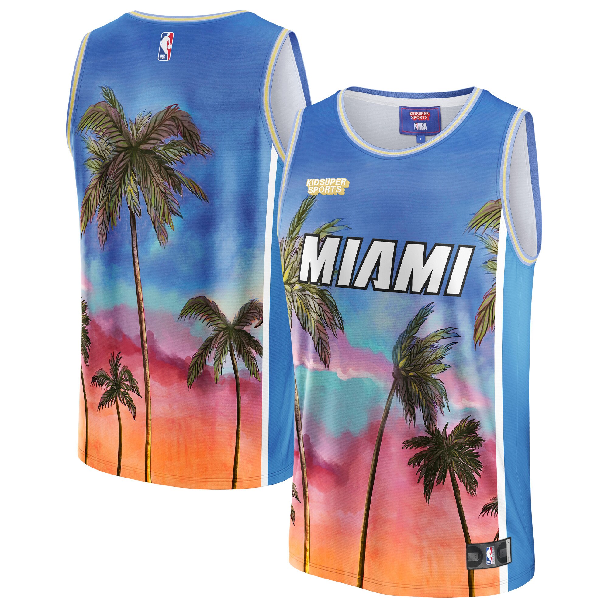 Miami Heat NBA & KidSuper Studios by Unisex Hometown Jersey – Blue