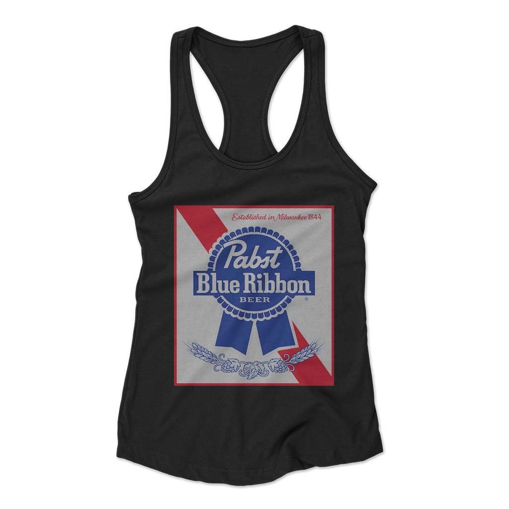 Pabst Blue Ribbon Beer Milwaukee Draft Cool Woman’s Racerback Tank Top