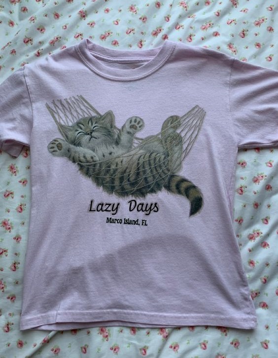 Cat Lazy Day Marco Island Florida Tee Shirt Outfit