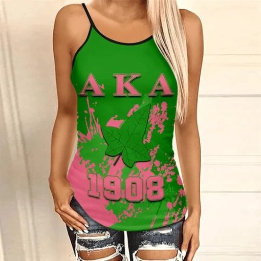 Alpha Kappa Alpha Pearl Criss-Cross Tank Top