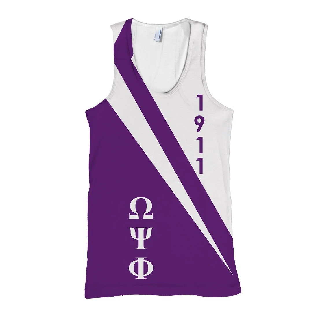 Masonstars Tank Top – Omega Psi Phi 1911 Purple White Tank Top J5