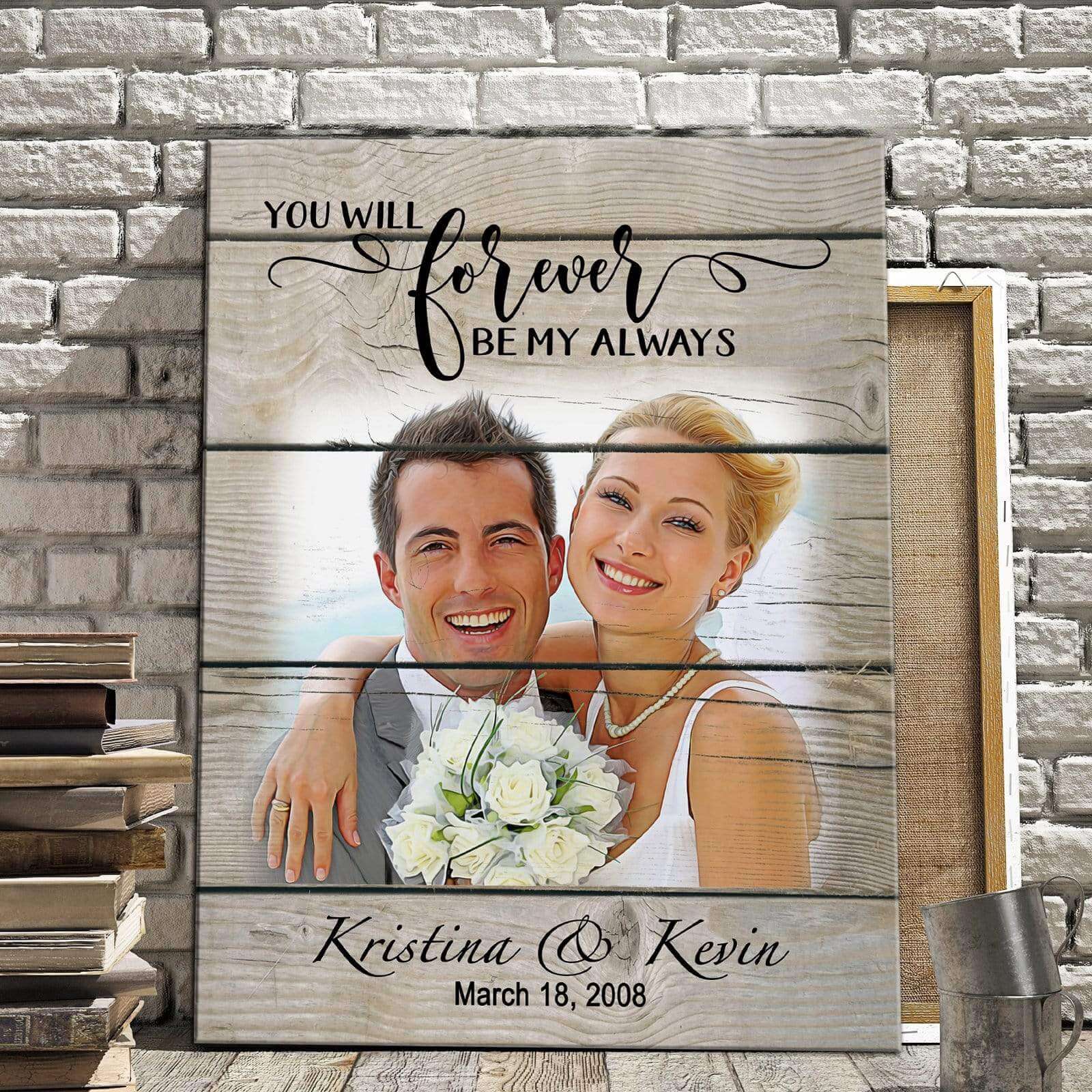 You Will Forever Be My Always Husband and Wife Custom Photo Canvas Wall ...