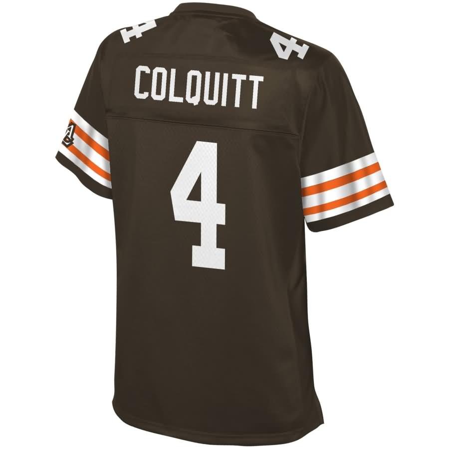 Britton Colquitt Cleveland Browns NFL Pro Line Womens Historic Logo Player Jersey – Brown