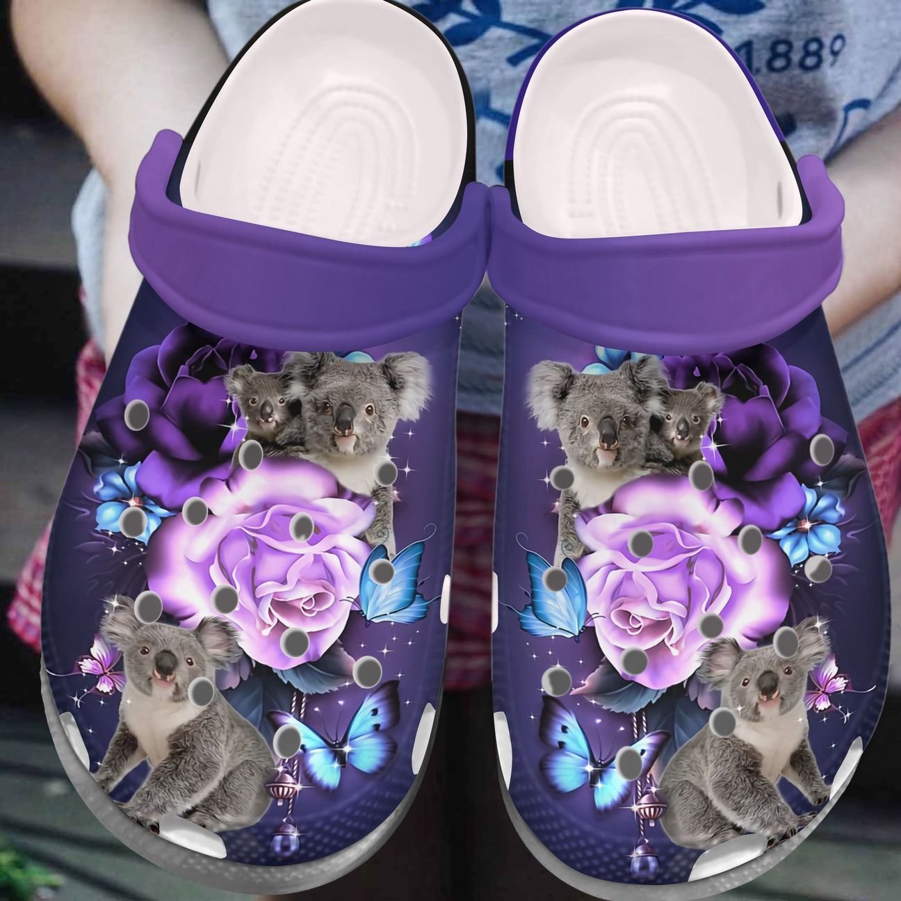 Koala Personalized Clog, Custom Name, Text, Color, Number Fashion Style For Women, Men, Kid, Print 3D Purple Koalas