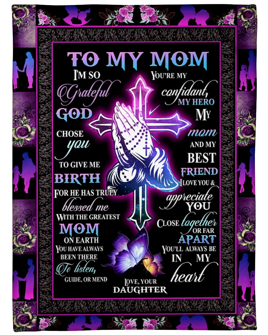 You’re My Confidant My Hero My Mom And My Best Friend, Fleece Blanket – Quilt Blanket Mother’s Day Gift From Daughter To Mom, Best Mother’s Day Gift Ideas, Home Decor Bedding Couch Sofa Soft and Comfy Cozy