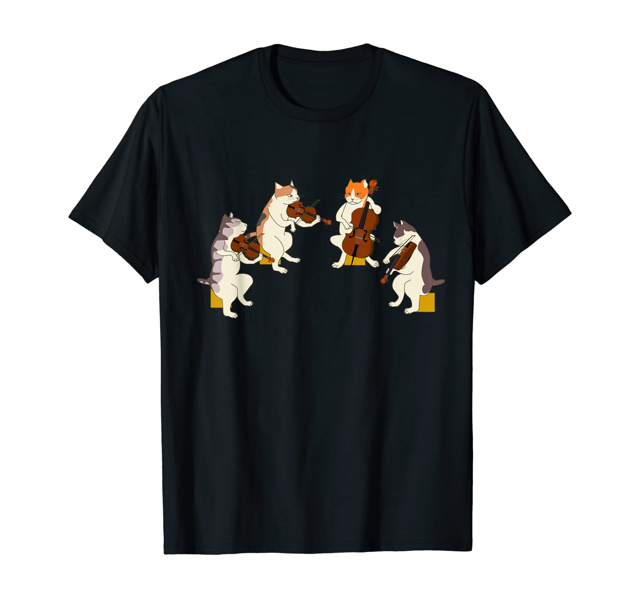 Fun Cats Playing Violin Cello Shirt Gift Music Cat Lover Tee