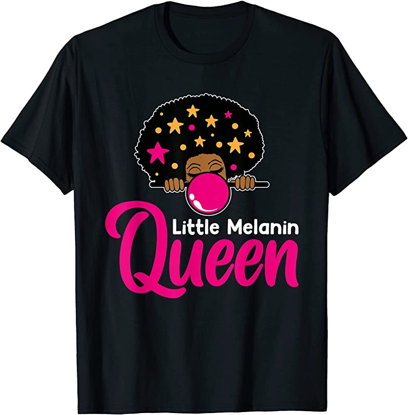 Black Melanin School Queen Black Queen Afro Melanin T-Shirt