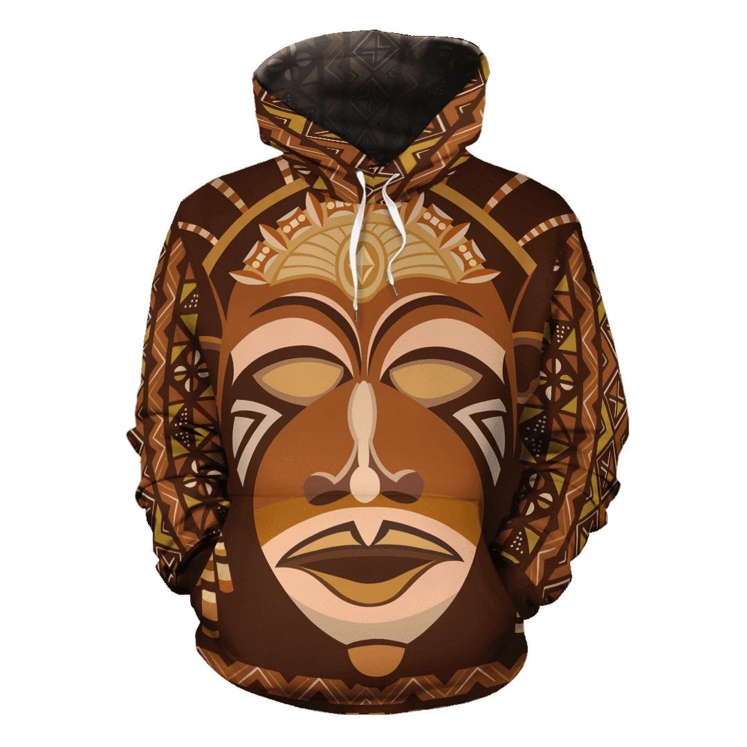 Wonderprint Hoodie – African Face Mudcloth Pullover