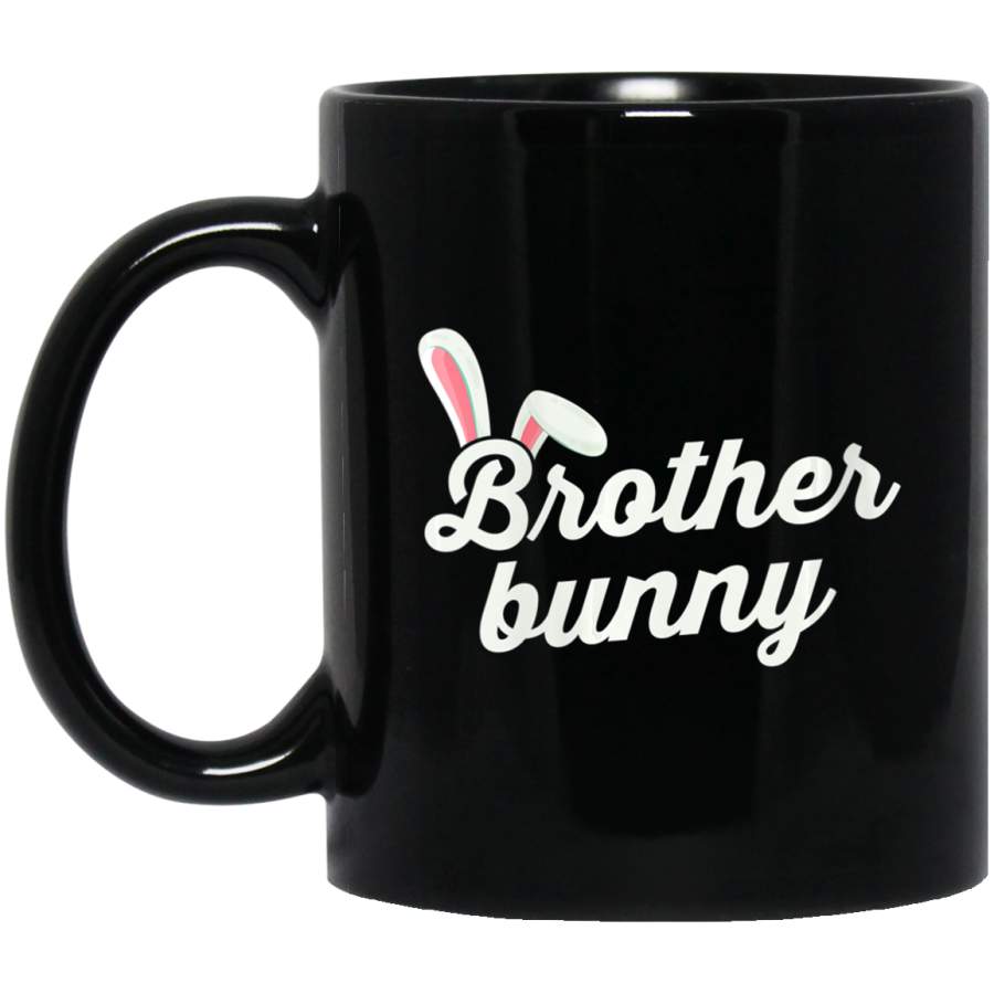 W Brother Bunny Cute Bunny Ears Funny Easter Day Gift 11oz 15oz Black Mug Happy Easter Day Funny Colors Eggs Bunny Ears Peeps Cute