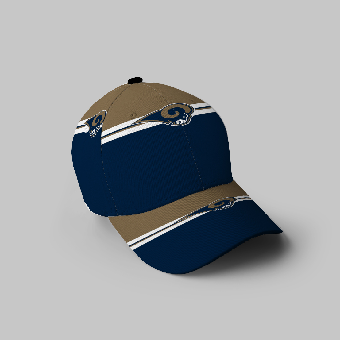 Los Angeles Rams White Line Navy Yellow 3D Printing Baseball Cap Classic Hat