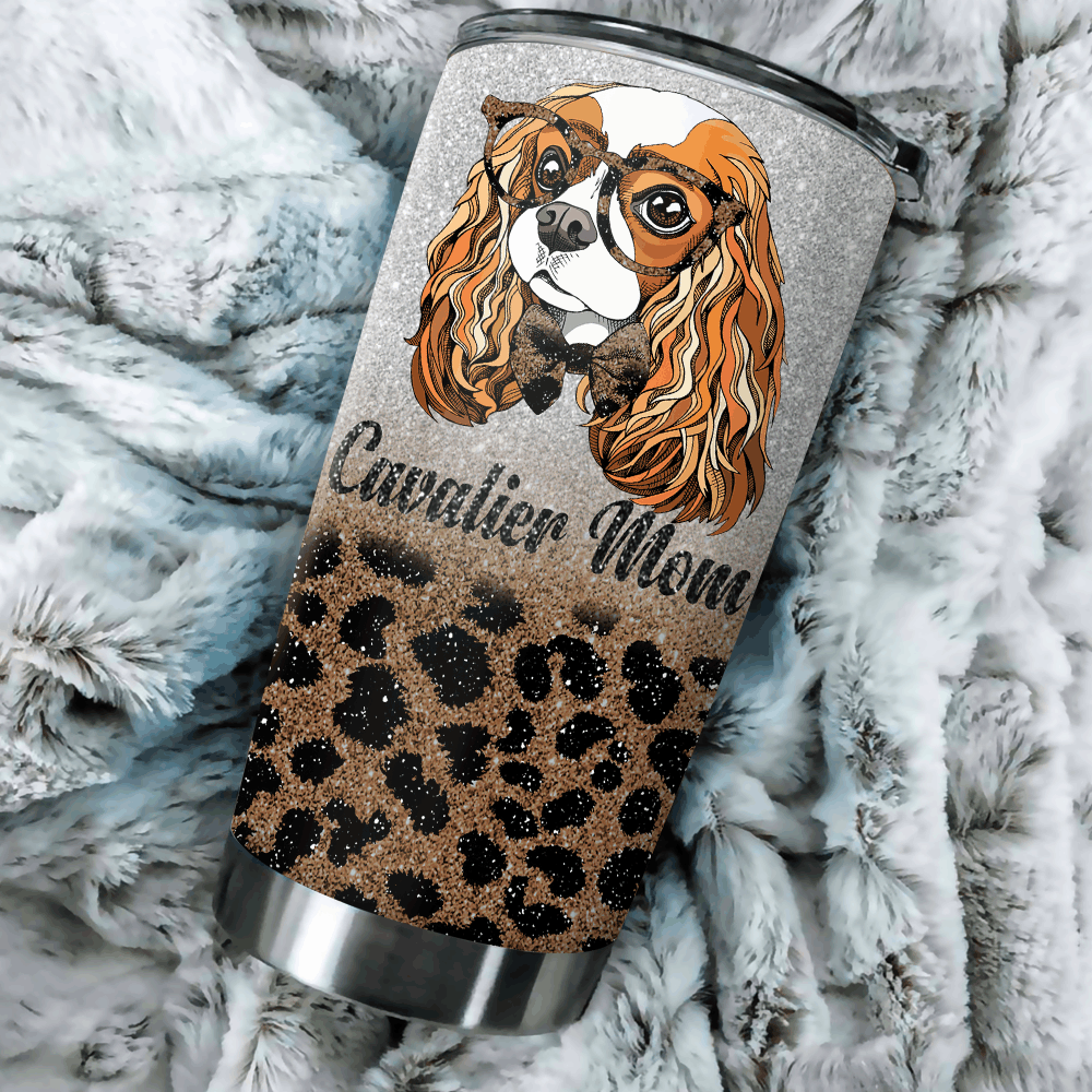 Cavalier Mom Leopard Stainless Steel Tumbler