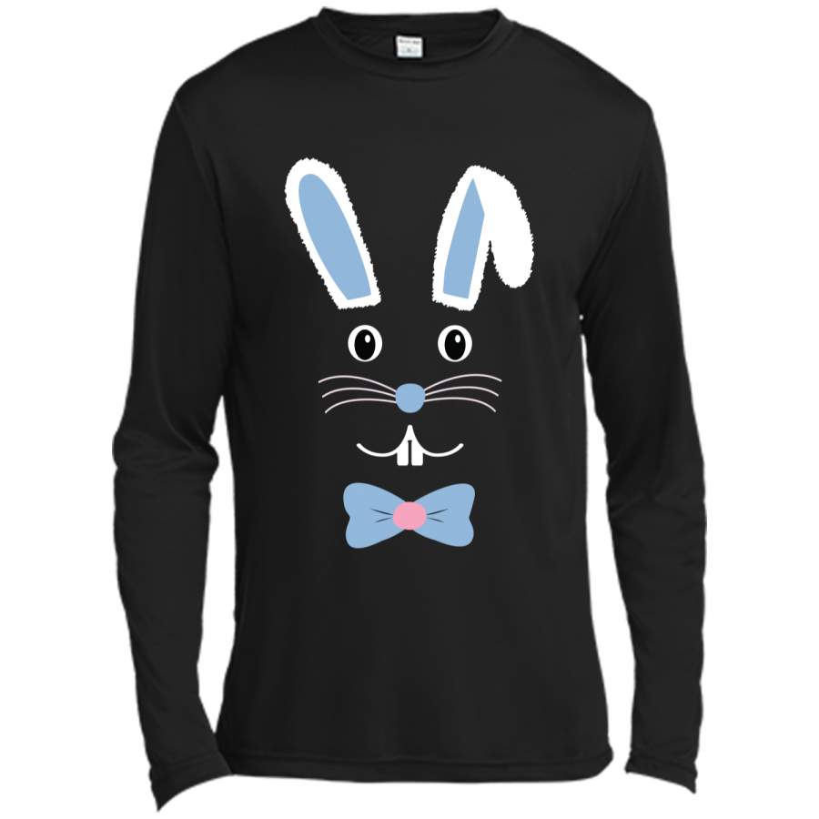 Cute Easter Bunny with Bowtie T-Shirt Long Sleeve Moisture Absorbing Shirt