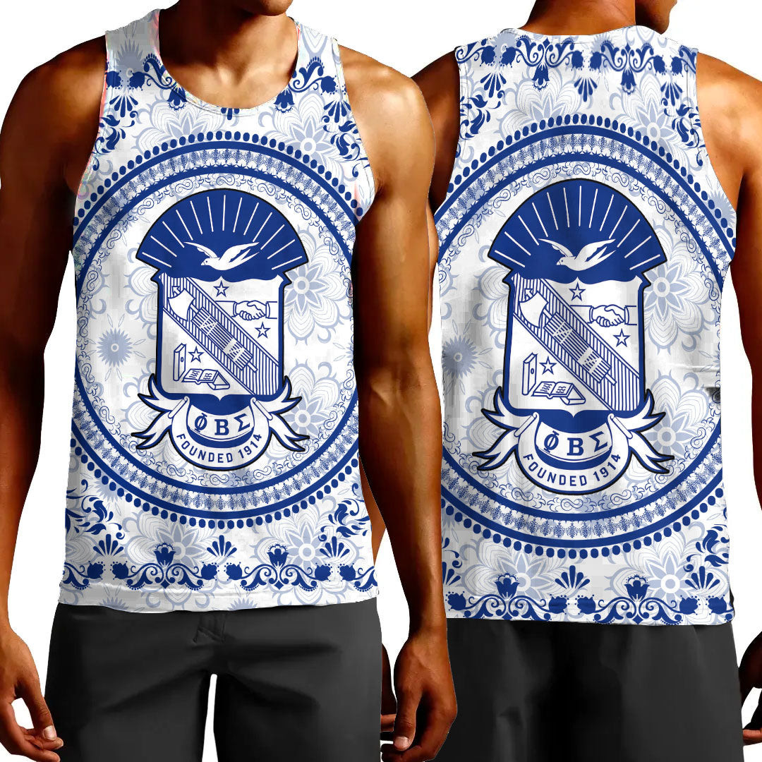 Africazone Clothing – Phi Beta Sigma Floral Pattern Tank Top A35