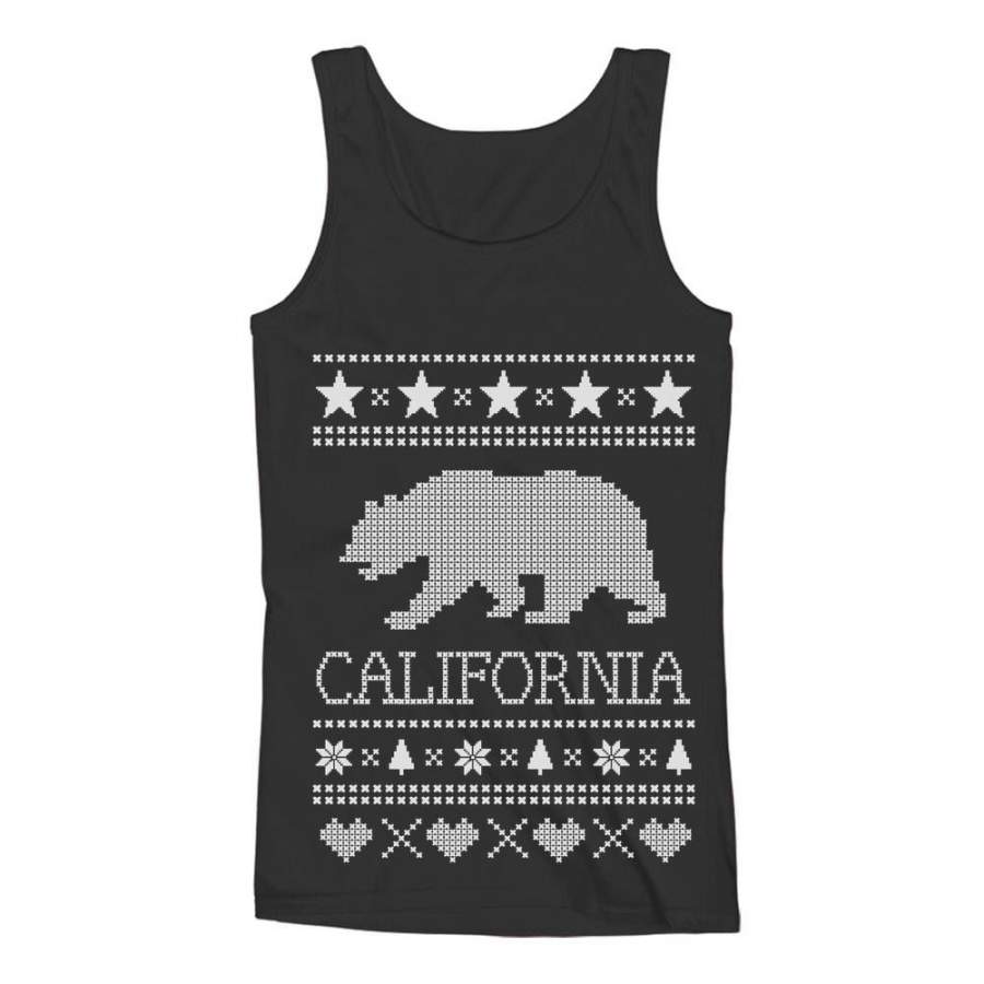 Cali Bear – California Republic Ugly Christmas Sweater Women Tank Top