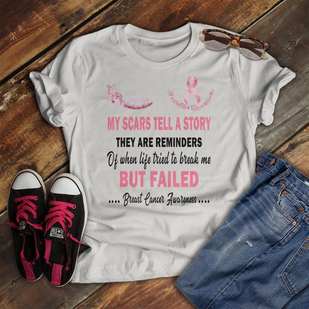I Don’T Hide My Scars Breast Cancer Awareness Personlized T-Shirt