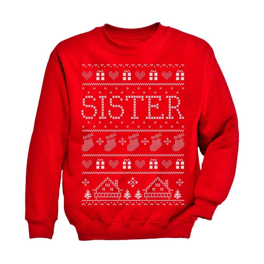 Sister Ugly Christmas Sweater Youth Kids Sweatshirt