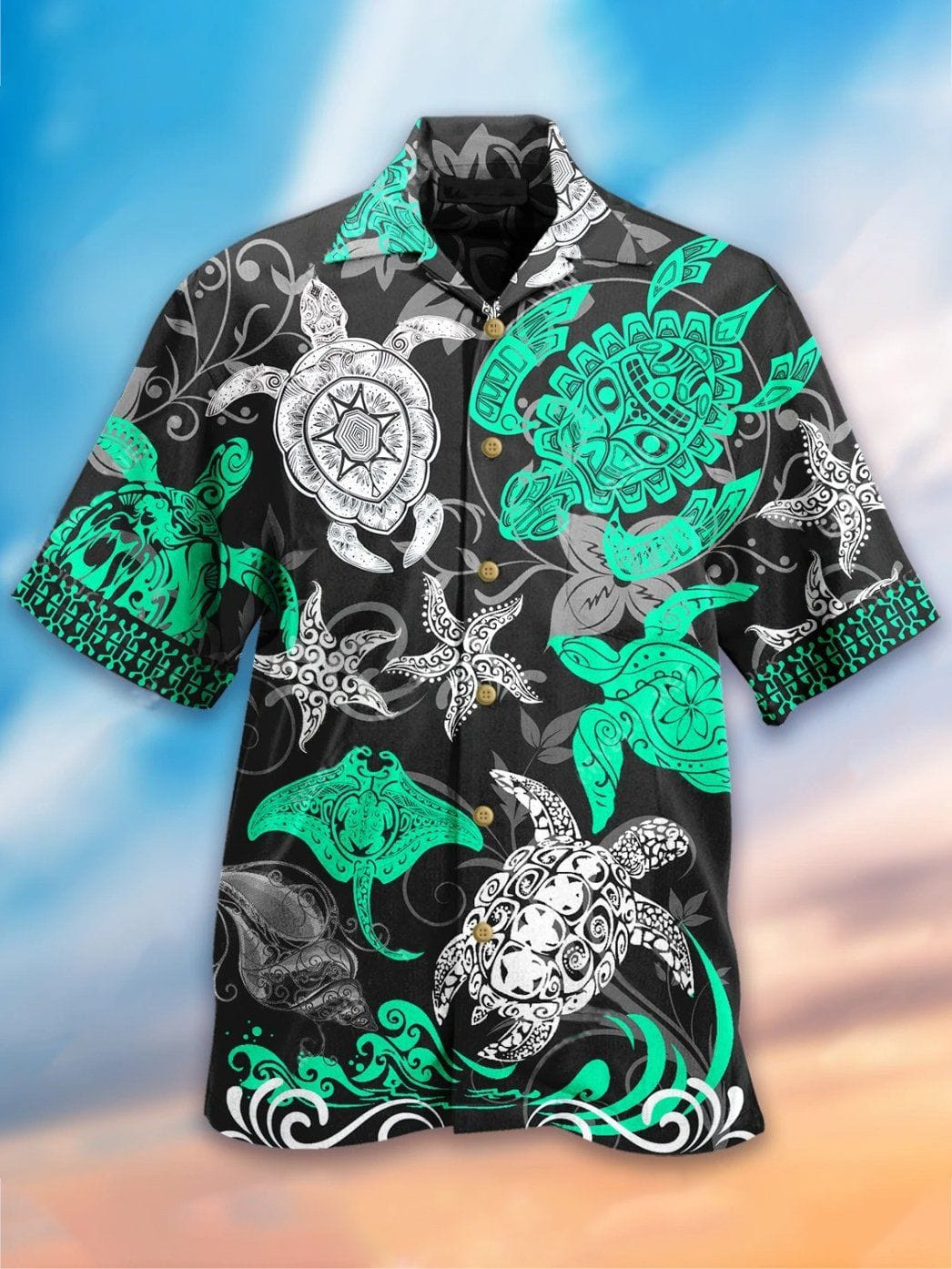 Turtle Turquoise Hawaii Aloha Shirts Summer Holiday Dh Ha10564