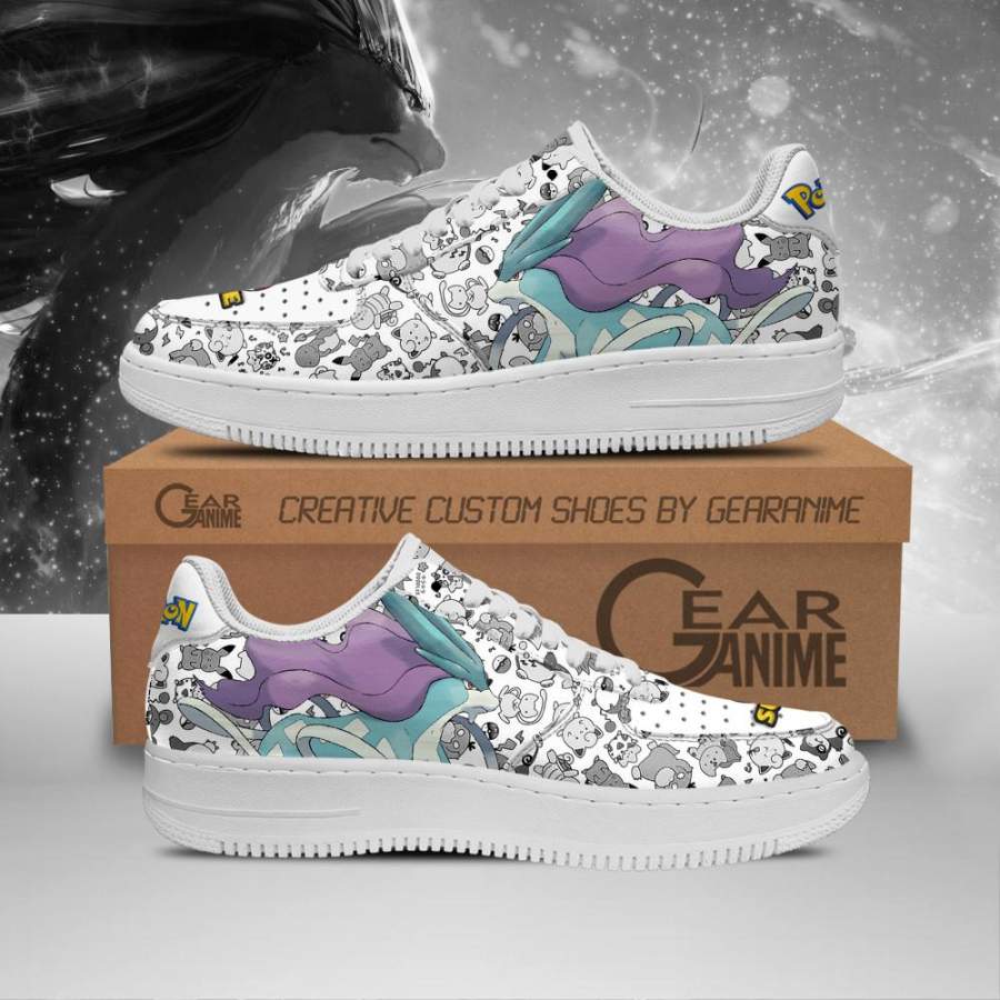 Suicune Air Force Shoes Pokemon Custom Anime Sneakers PT11