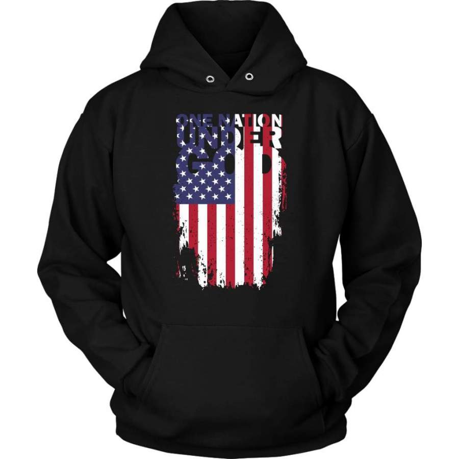 One nation under God and American flag hoodie