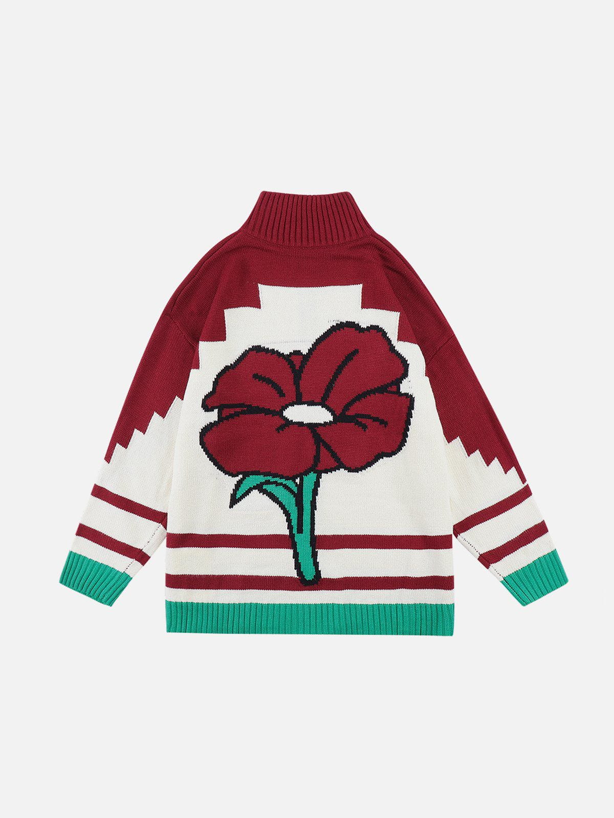 Talishko™ – Contrasting Flowers Sweater