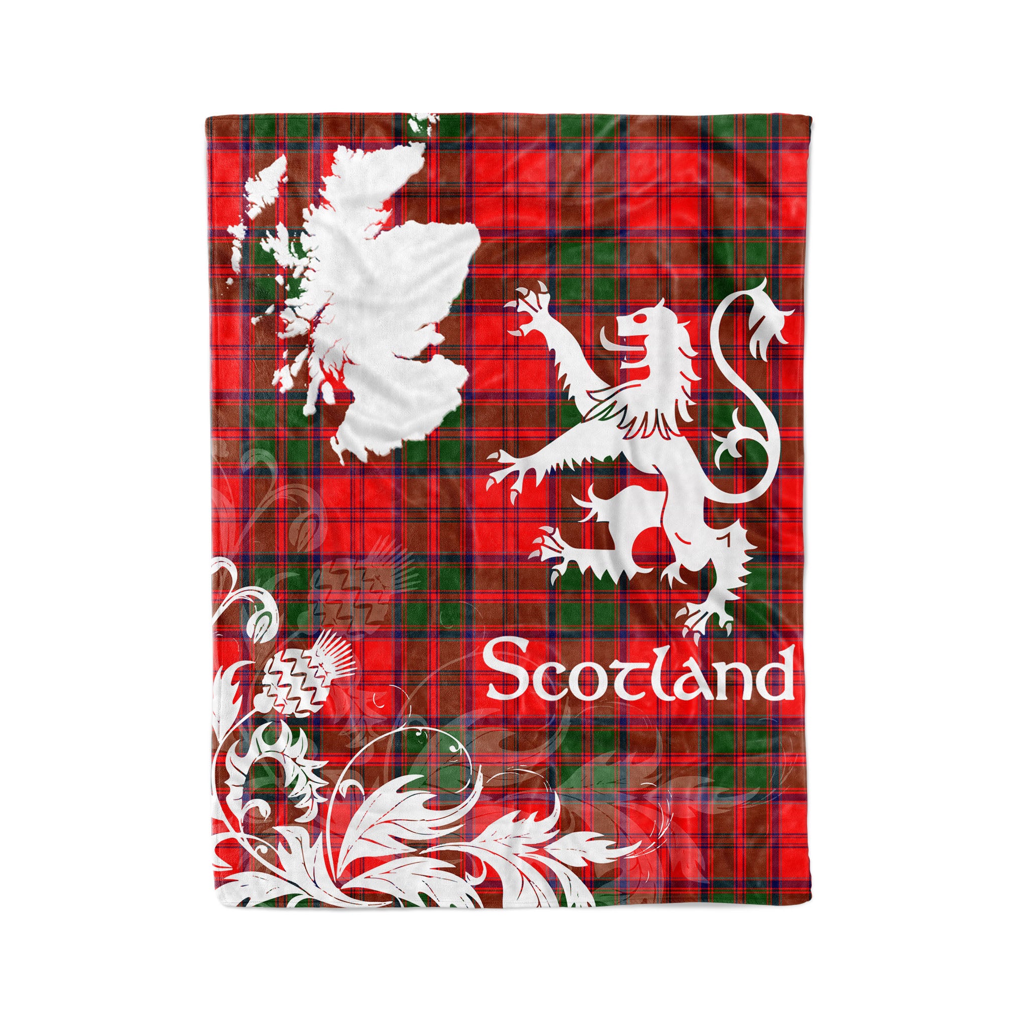 Tartan Plaid Fleece Blanket Tartan Blanket Thistle And Lion Scottish Clan Grant Modern Plaid Blanket