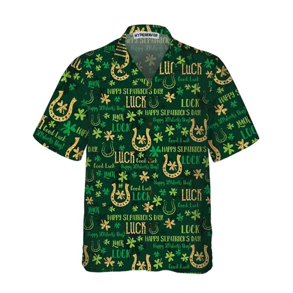 Good Luck St Day Hawaii Button Up Shirt For Men Ha72106