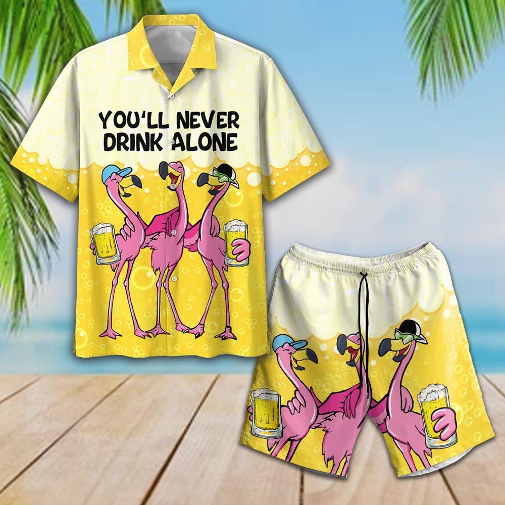 Famille Flamingo Hawaii Short Never Drink Alone Ha55808