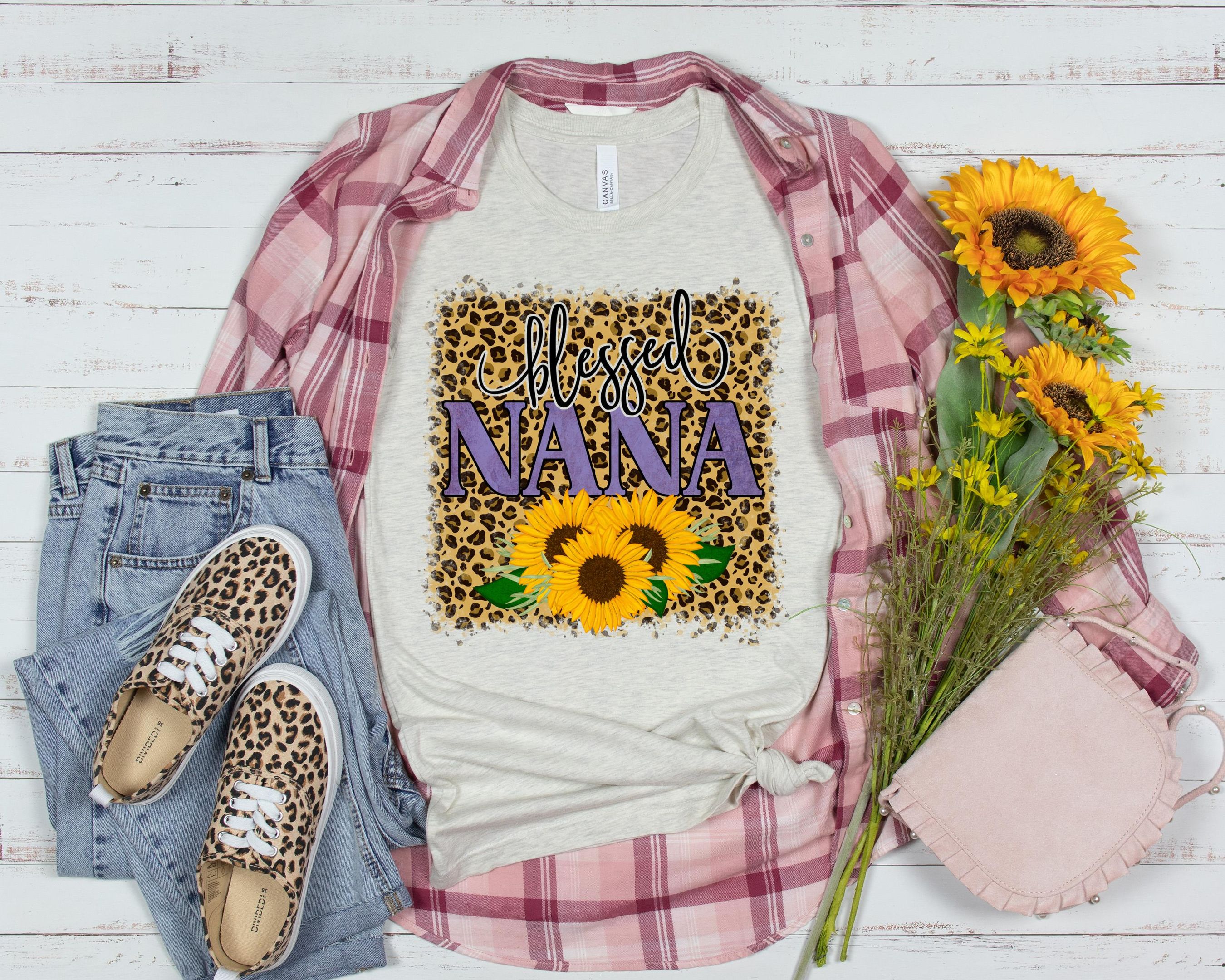 Blessed Nana Sun Leopard Shirt, Fall Season Shirt, Autumn Shirt, Happy Mid Shirt, For Autumn Shirt, Pumpkin Season Shirt