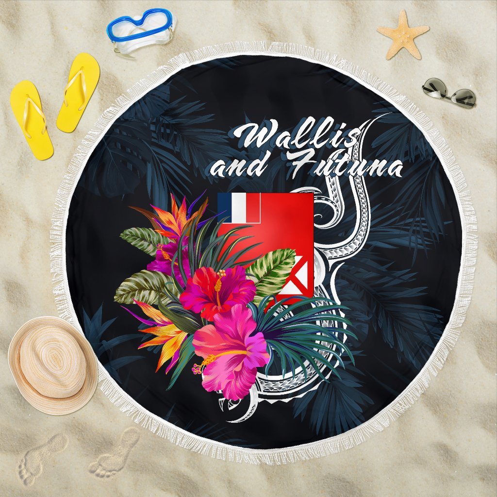 Wallis and Futuna Polynesian Beach Blanket – Tropical Flower – BN12