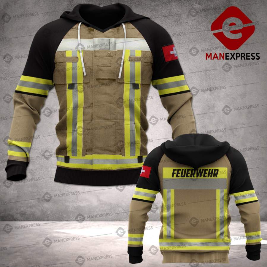 Swiss Firefighter 3D printed hoodie TKV Switzerland