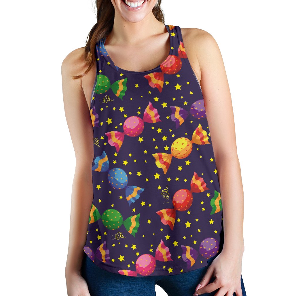 Candy Star Pattern Women Racerback Tank Top