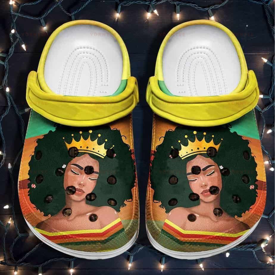 Beautiful Black Queen Shoes clogs – Africa Culture Black Hair Gift For Lover Rubber clogs Clog Shoes Comfy Footwear