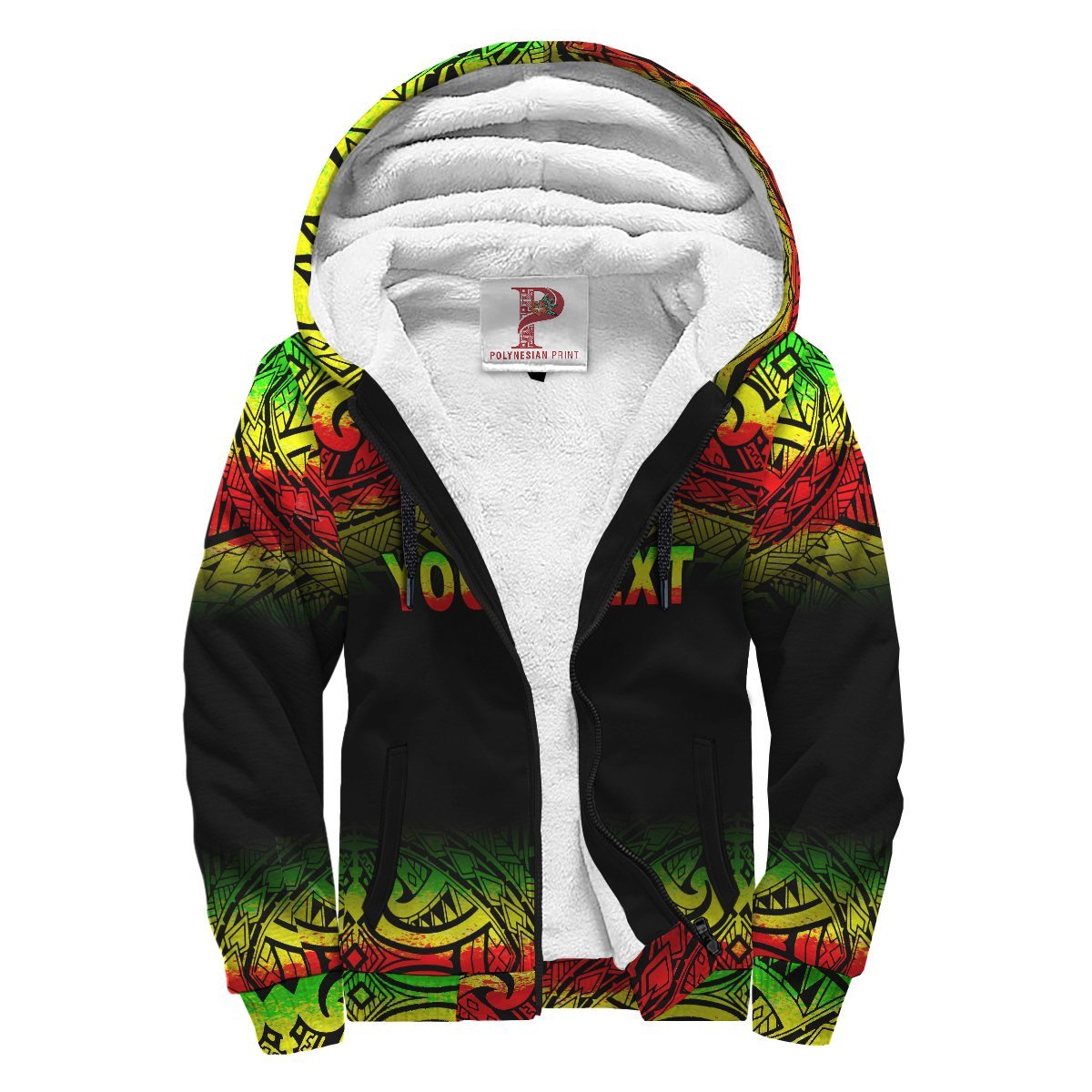 American Samoa Personalised Custom Polynesian Sherpa Hoodie – Fog Reggae – BN39