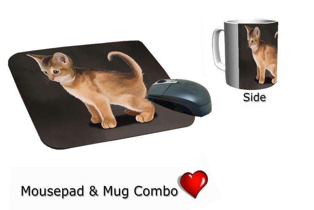 Abyssinian Kitten Cat Mug & Mousepad Combo Gift Set