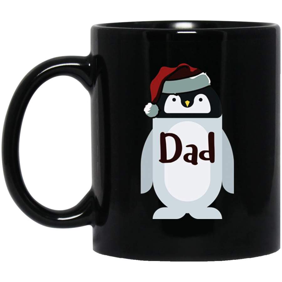 Dad Family Christmas Penguin Pajama Mug 11 oz 15 oz Black Mug