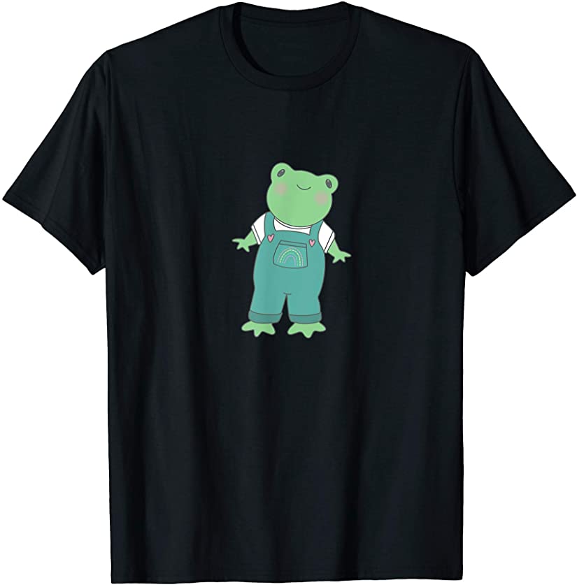 Cute Frog in Rainbow Cottagecore Aesthetic Clothing T-Shirt