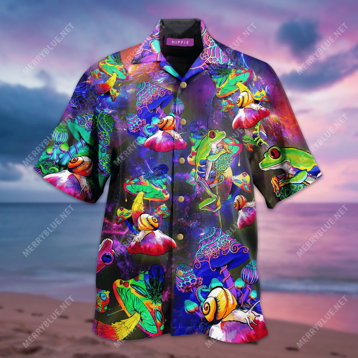 Shop Colorful Galaxy Mushroom Unisex Hawaii Shirt Ha35560