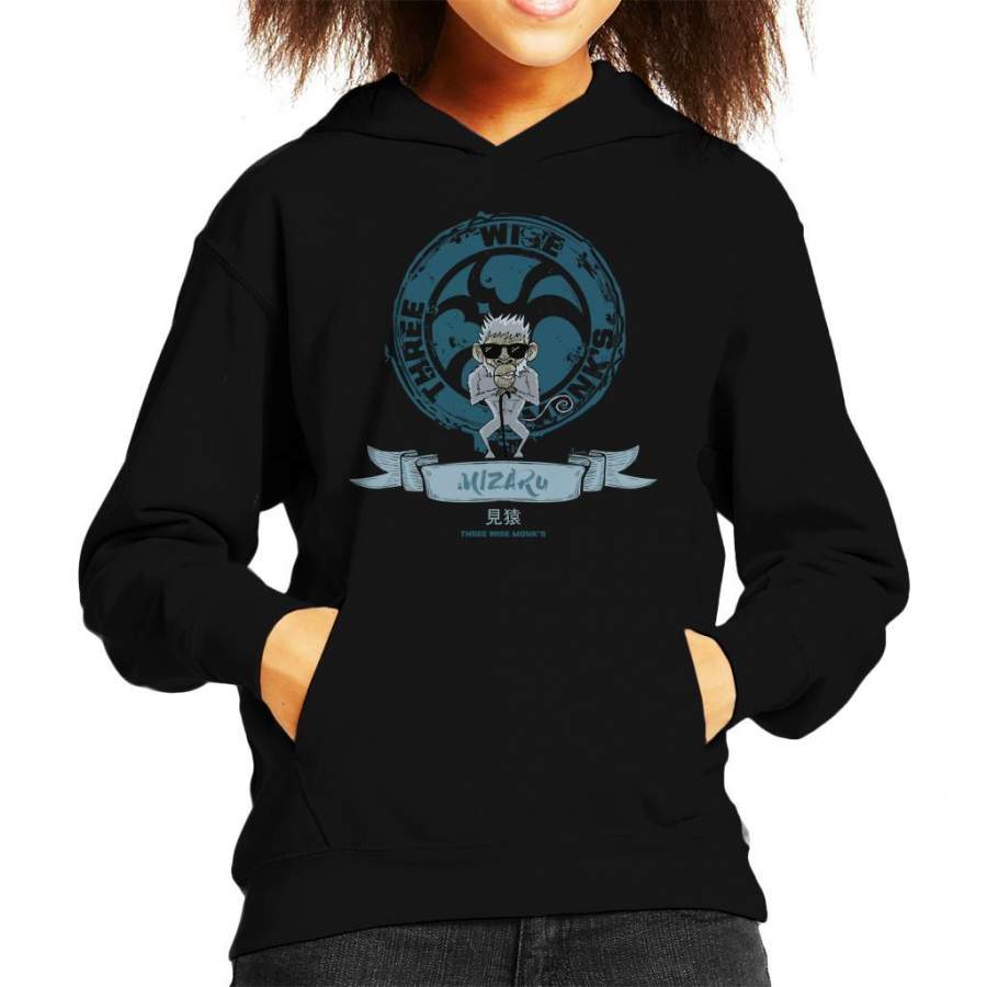 Three Wise Monkeys Mizaru Kid’s Hooded Sweatshirt