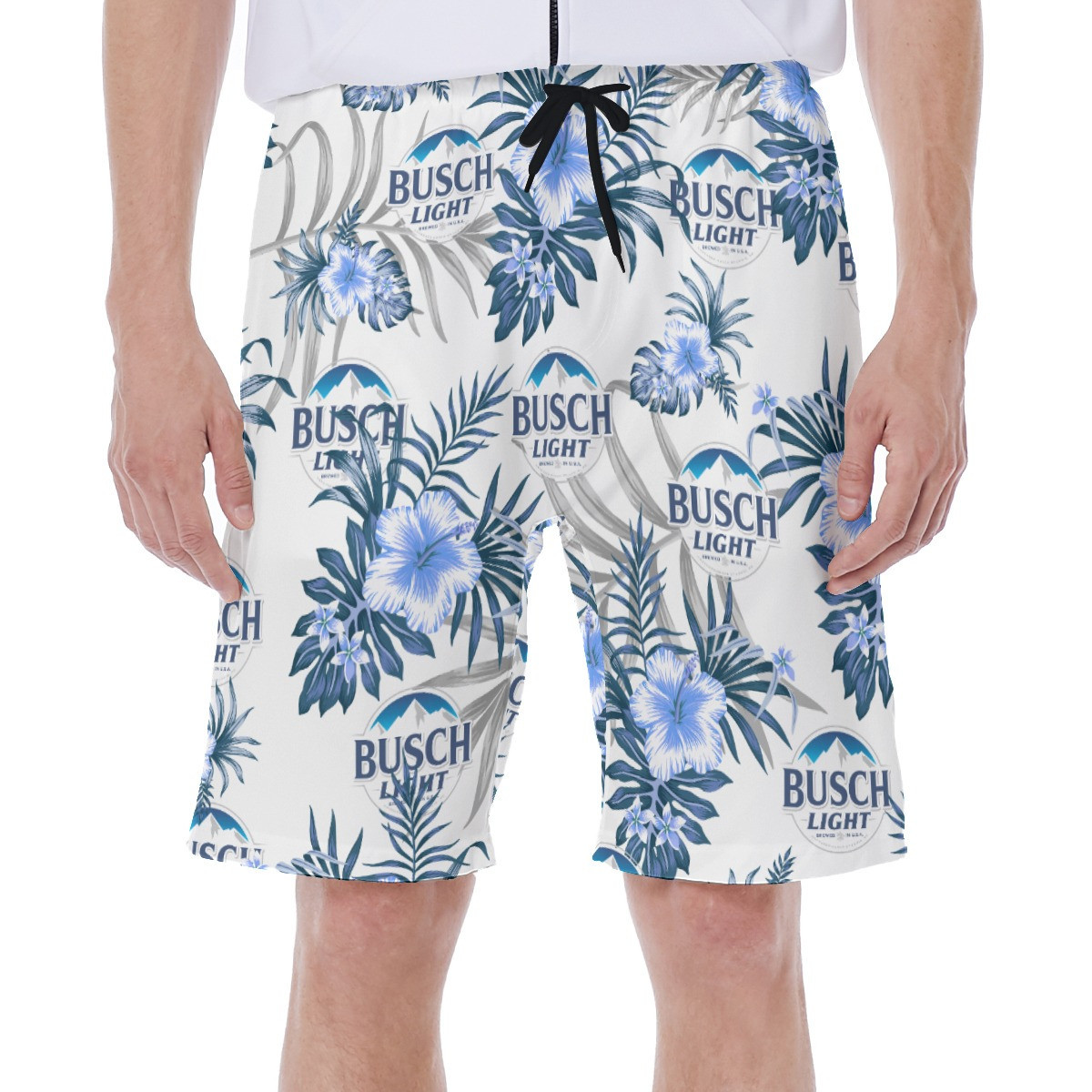 Busch Light White Hawaii Shorts Summer Men Ha61268