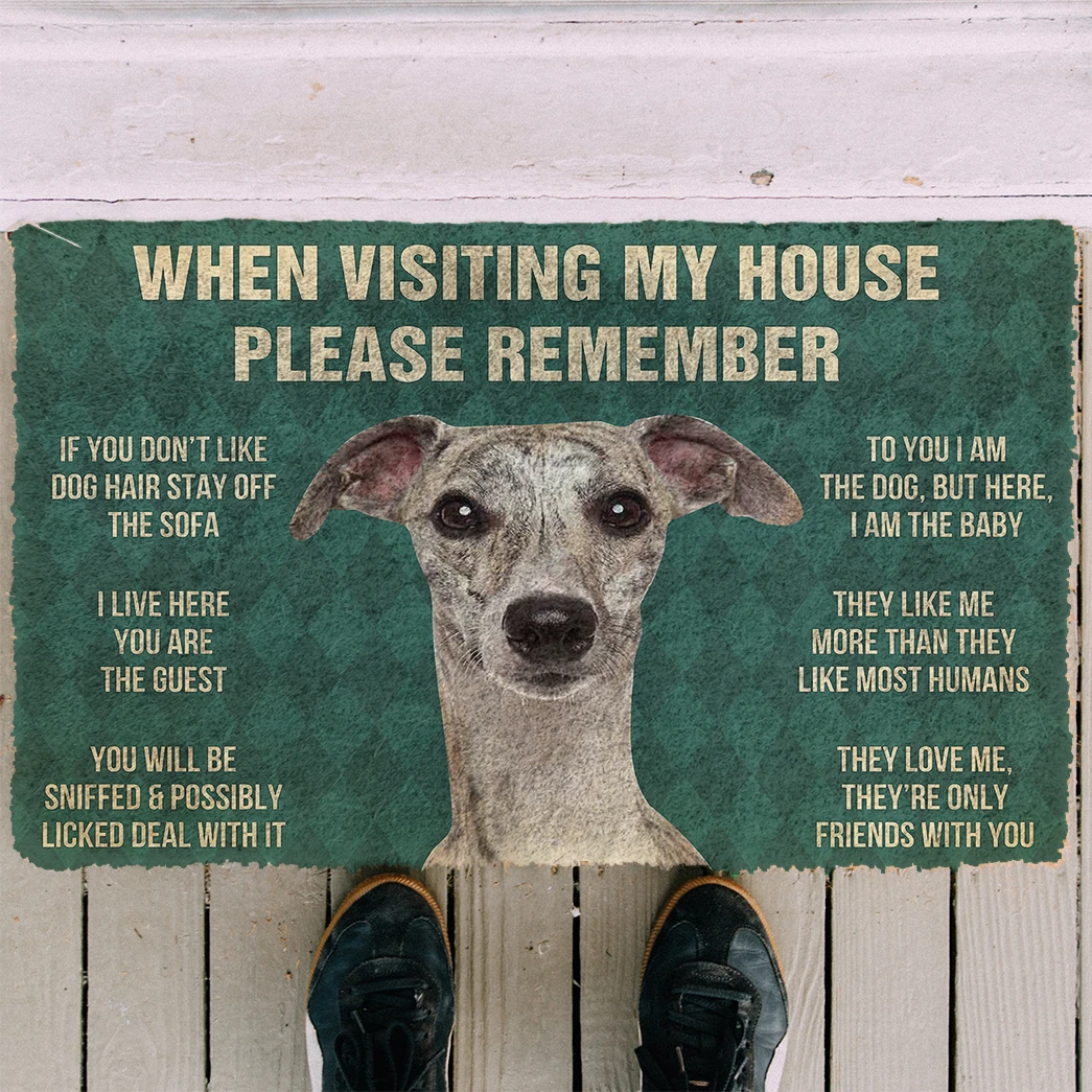 3D Please Remember Whippet Dogs House Rules Doormat