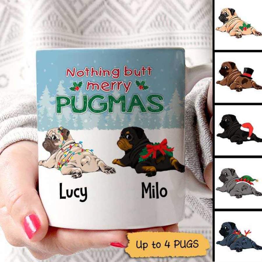 Pug Nothing Butt Pugmas Dogs Christmas Personalized AOP Mug